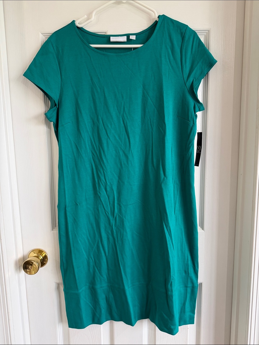 NWT New York & Company Teal Cap Sleeve Shift Dress